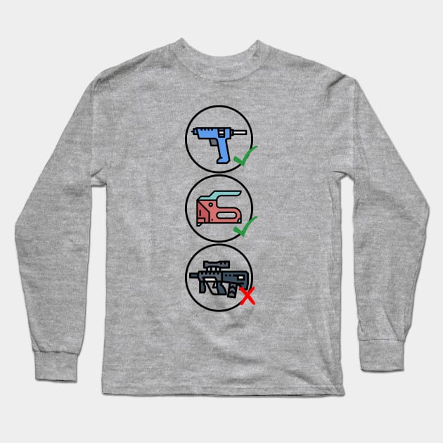 One Of These Guns Is Not Like The Others Long Sleeve T-Shirt by Slightly Unhinged